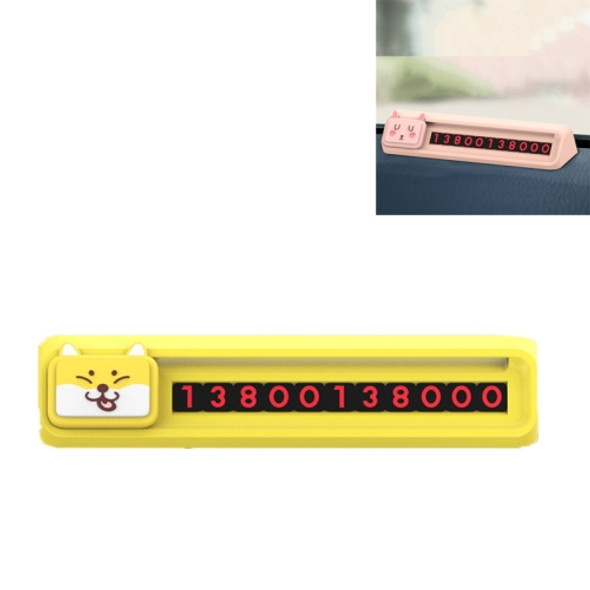Cute Pet Car Temporary Parking Sign Moving Car Phone Number Plate Hidden Car Decoration Supplies(Yellow)