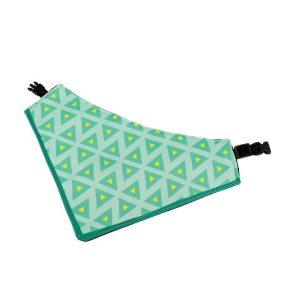 Pastoral Style Green Deometric Triangle Pet Scarf Three-layer Thickened Waterproof Saliva Towel, Size: L