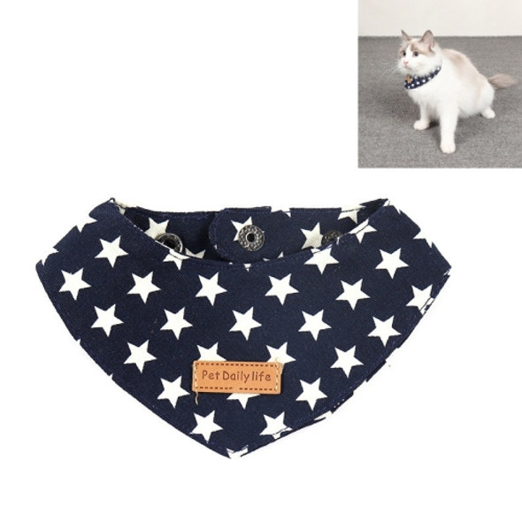 2 PCS Pet Triangle Bandage Dog Mouth Single Layer Saliva Towel Small Dog Accessories, Size: M 18-25cm(Blue)