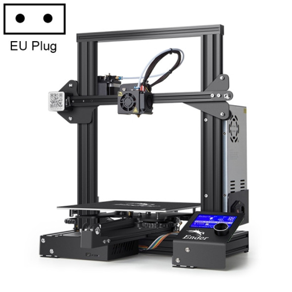 CREALITY Ender-3 POM Wheel V-guide Rail DIY 3D Printer, Print Size : 22 x 22 x 25cm, EU Plug