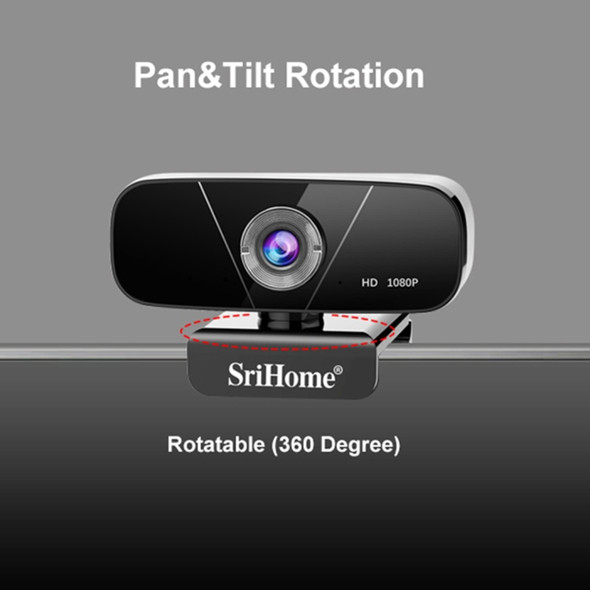 SriHome SH003 2.0 Mega Pixels 1080P USB 2.0 / 3.0 HD Computer Camera Built-in Noise Reduction Microphone