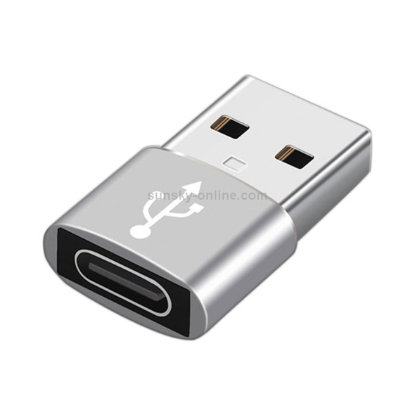 4 PCS USB-C / Type-C Female to USB 2.0 Male Aluminum Alloy Adapter, Support Charging & Transmission(Silver)