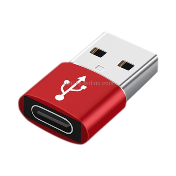 4 PCS USB-C / Type-C Female to USB 2.0 Male Aluminum Alloy Adapter, Support Charging & Transmission(Red)