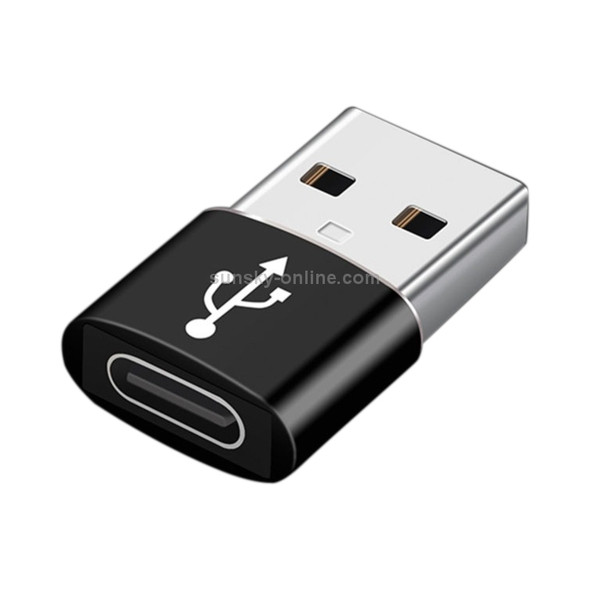 4 PCS USB-C / Type-C Female to USB 2.0 Male Aluminum Alloy Adapter, Support Charging & Transmission(Black)
