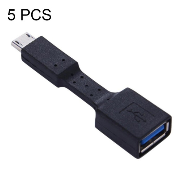 5 PCS Micro USB Male to USB 3.0 Female OTG Adapter (Black)