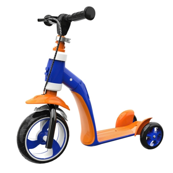 2 in 1 Children Multi-functional Three-wheeled Walker Scooter(Dark Blue)