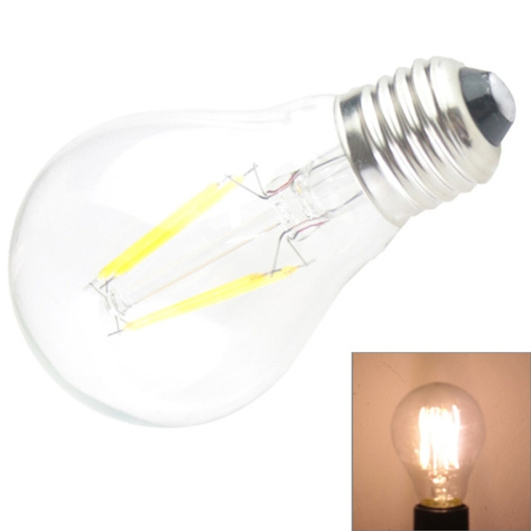 E27 4W Warm White LED Bulb, 400 LM 2600-3300K 4 COB LED Globe Lamp, AC 85-265V