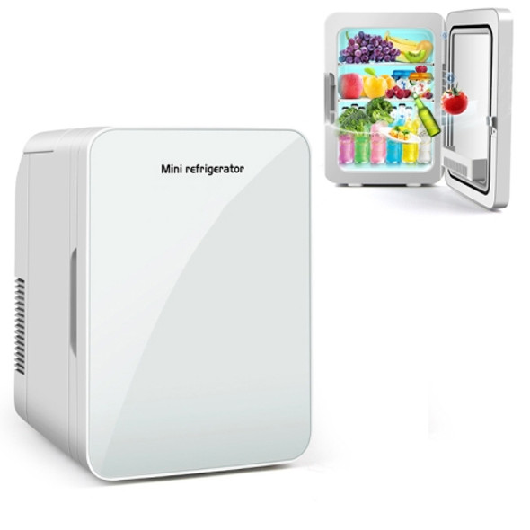 JC-12L 12L Cosmetic Refrigerated Glass Door Refrigerator Car Home Dual-use Mini Refrigerator, CN Plug, Style:Ordinary(White)