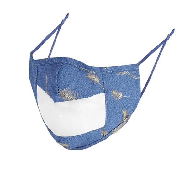 3 PCS Print Denim Lip Language Face Shield Visible Dustproof Cotton Face Shield, Size: One Size(CC62-1 Leaves)