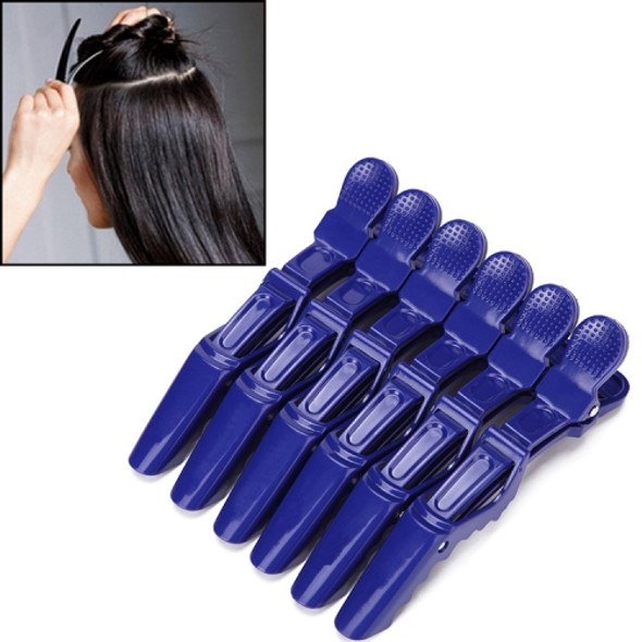 6 PCS Hair Not Easy to Slip off Hair Salon Barber Shop Style Partition Special Clip Hair Tools(Blue)