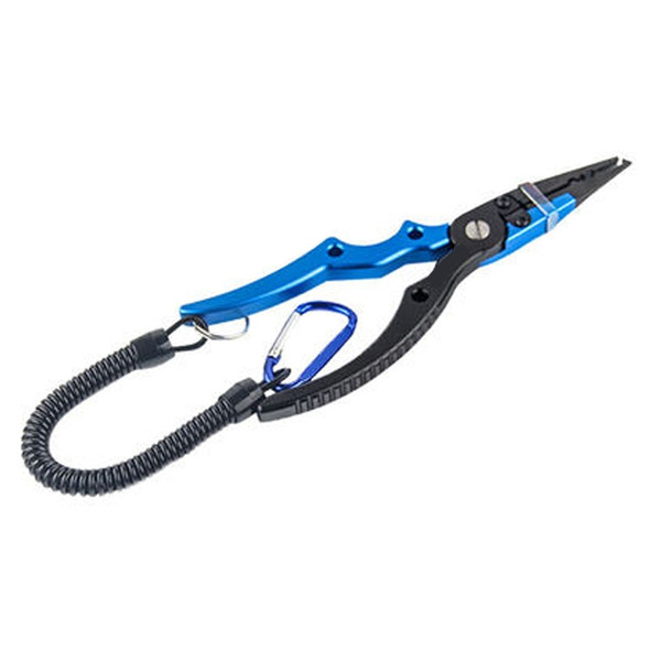 Aluminum Alloy Fishing Pliers Curved Handle Rod Clamp(Black and Blue)