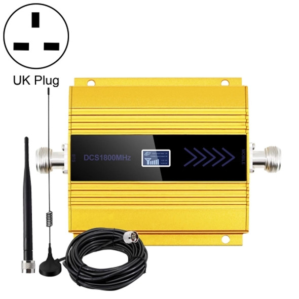 DCS-LTE 4G Phone Signal Repeater Booster, UK Plug(Gold)