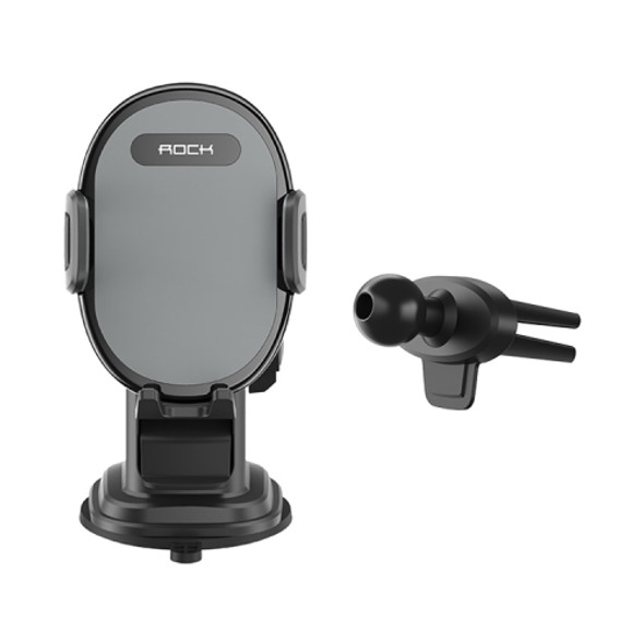 ROCK SPACE RAM0009 Suction Cup Retractable Rotating Mechanical Car Holder, Suitable for Phones within 66-102mm Width