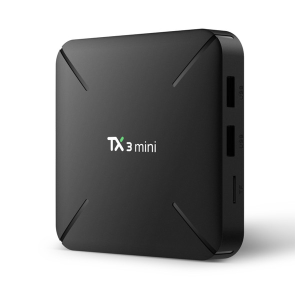 TX3 mini 4K HD Smart TV BOX,Android 8.1,S905W Quad Core Cortex-A53 Up to 2GHz,1GB+8GB, Support TF Card, SPDIF, LAN, AV, WiFi(Black)