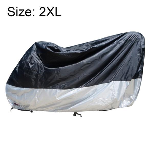 210D Oxford Cloth Motorcycle Electric Car Rainproof Dust-proof Cover, Size: XXL (Black Silver)