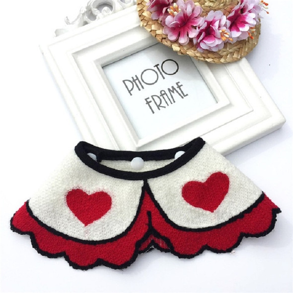 2 PCS Hand Woven Pet Saliva Towel, Size:S 24~30cm(Red love)