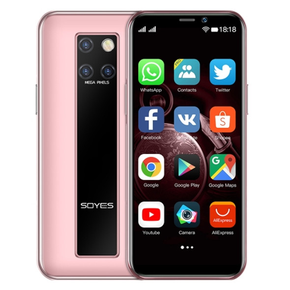 SOYES S10H, 3GB+32GB, Face Identification, 3.46 inch Android 9.0 MTK6739CW Quad Core up to 1.28GHz, Dual SIM, Bluetooth, WiFi, GPS, Network: 4G (Pink)