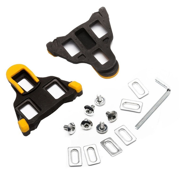 3 Set Bicycle Splint Set 6 Degrees Road Lock Plate Special For Road Bike Shoes(Yellow)