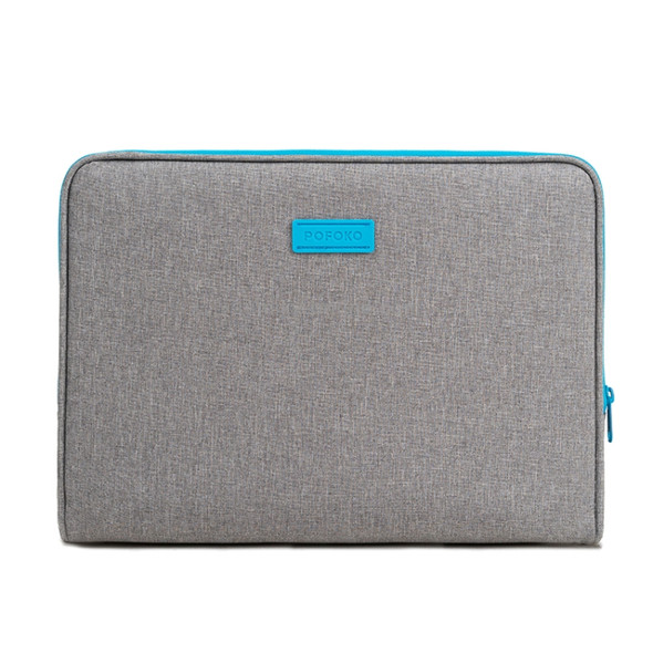 POFOKO A220 Series 15.6 inch Waterproof Polyester Laptop Bag, Size: 41.5 x 28.5 x 2.5cm (Light Grey)