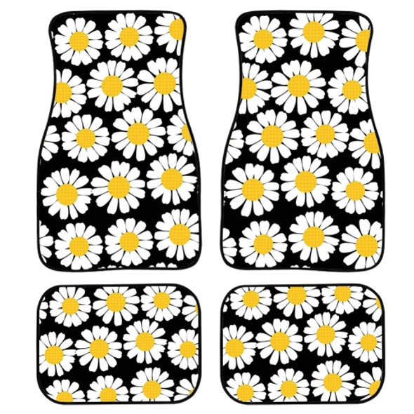 4 in 1 Daisy Pattern Universal Printing Auto Car Floor Mats Set, Style:K3689GP