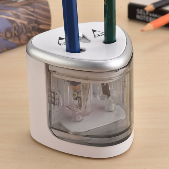 Office School Stationery Battery Operated Dual Slots Electric Colored Pencil Sharpener, Random Color Delivery