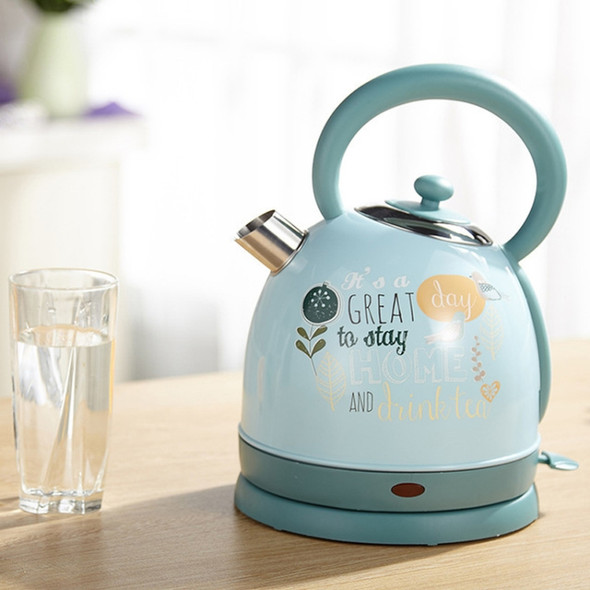 Retro Pattern Household Food Grade Stainless Steel Fast Burning Electric Kettle AU Plug(Green)