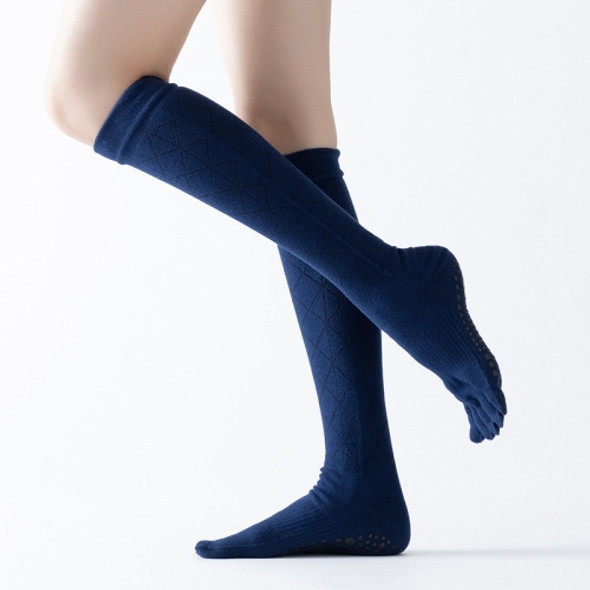 Medium Yoga Socks Warm Five-Finger Socks Non-Slip Pile Socks, Size: One Size(Royal Blue)