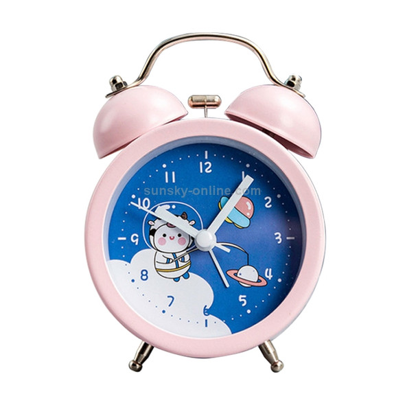 Cartoon Children High Volume Alarm Multifunctional Bedside Clock, Colour: Blue Space Cow