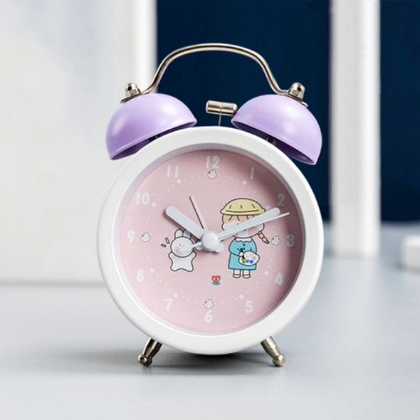 Cartoon Children High Volume Alarm Multifunctional Bedside Clock, Colour: Pink Liberty Little Sister