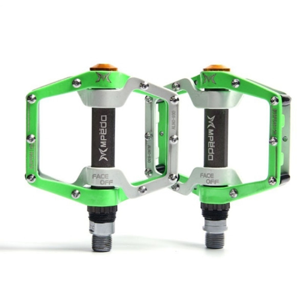 MPEDA Mountain Bike Bearing Pedal Ultra-Light Aluminum Alloy Non-Slip Bearing Pedal, Size: 930(White Green)