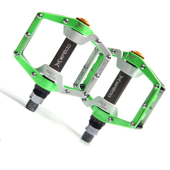 MPEDA Mountain Bike Bearing Pedal Ultra-Light Aluminum Alloy Non-Slip Bearing Pedal, Size: 930(White Green)