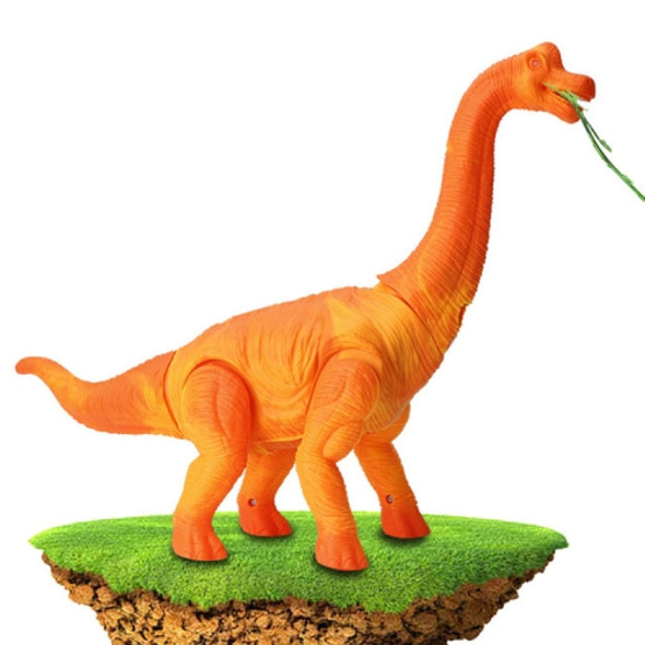 Electric Dinosaurs Walking Lighting Lay Eggs Project Small Brachiosaurus Simulation Animal Model Toys(Orange)