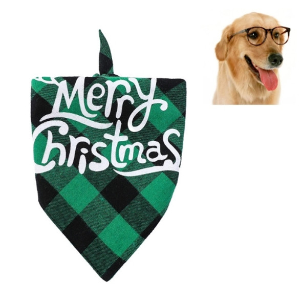 2 PCS Christmas Pet Saliva Towel Pet Triangle Scarf(Green Antlers)