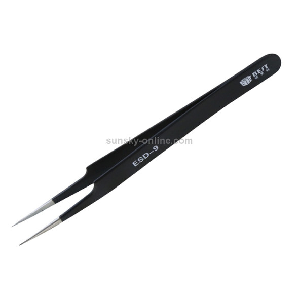 BEST BST-09 Precision Anti-static ESD Stainless Steel Tweezers