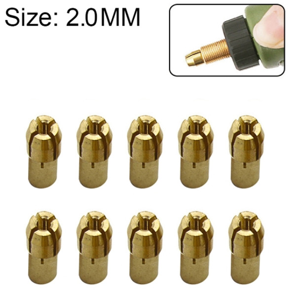10 PCS Three-claw Copper Clamp Nut for Electric Mill Fittings?Bore diameter: 2.0mm