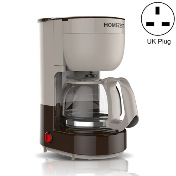 Homezest Household Small Coffee Maker Automatic Mini Drip Coffee Machine, Style:UK Plug(Grey Coffee)