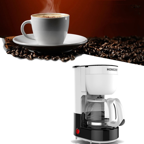 Homezest Household Small Coffee Maker Automatic Mini Drip Coffee Machine, Style:UK Plug(Black White)