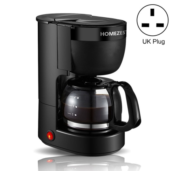 Homezest Household Small Coffee Maker Automatic Mini Drip Coffee Machine, Style:UK Plug(Black)