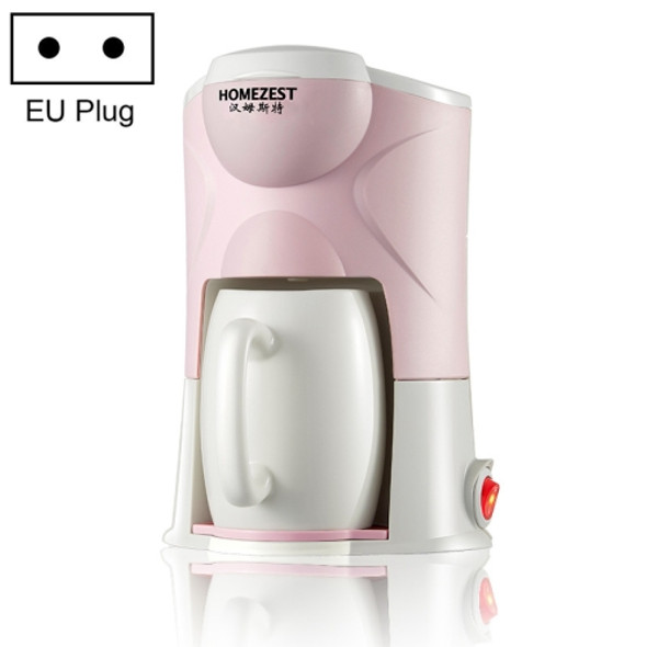 Homezest Household Small Coffee Machine Fully Automatic Portable Mini Single Cup Coffee Maker, Style:EU Plug(Pink)