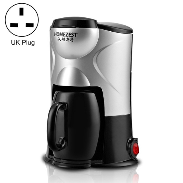 Homezest Household Small Coffee Machine Fully Automatic Portable Mini Single Cup Coffee Maker, Style:UK Plug(Black)