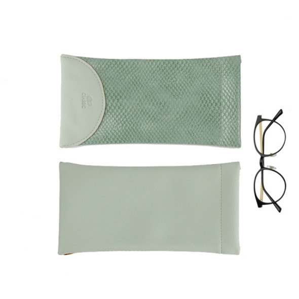 3 PCS Snake Print PU Elastic Leather Sunglasses Bag  Myopia And Presbyopic Glasses Bag(Light Green)