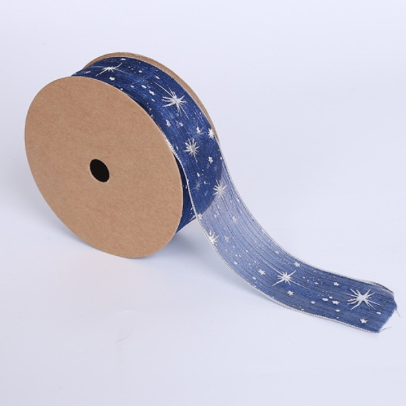 Starry Sky Yarn Ribbon Gift Box Packaging Bow Tie Ribbon, Specification: 2.5CM(Royal Blue)