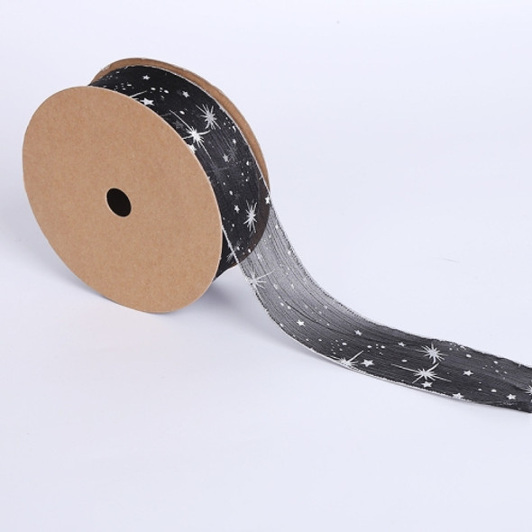 Starry Sky Yarn Ribbon Gift Box Packaging Bow Tie Ribbon, Specification: 4CM(Black)