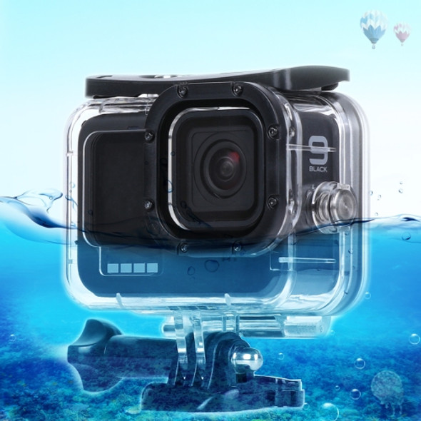 45m Waterproof Housing Protective Case with Buckle Basic Mount & Screw For GoPro HERO9 Black