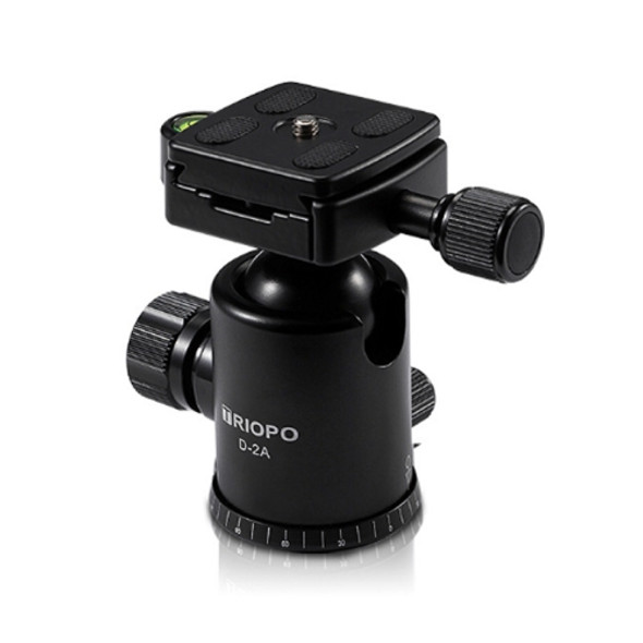 TRIOPO D-2A 360 Degree Rotation Aluminum Alloy Tripod 36mm Ball Head with Quick Release Plate