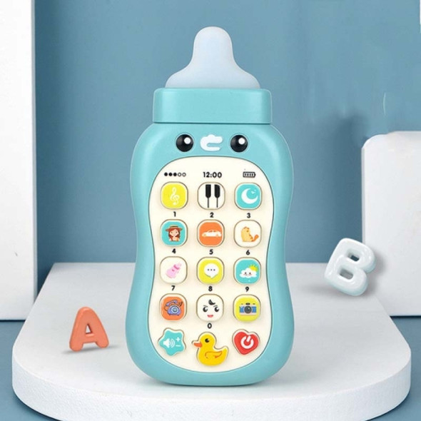 Children Story Machine Mobile Phone Toy Small Bottle Toothpaste Puzzle Early Education Toy No Light(Fog Blue)
