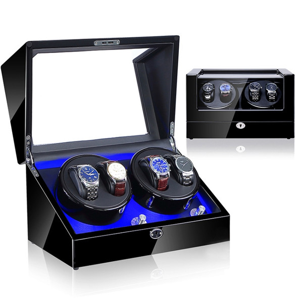 Electric Motor Rotating Watch Box Automatic Mechanical Watch Shaker, US / EU / UK Plug(All Black )