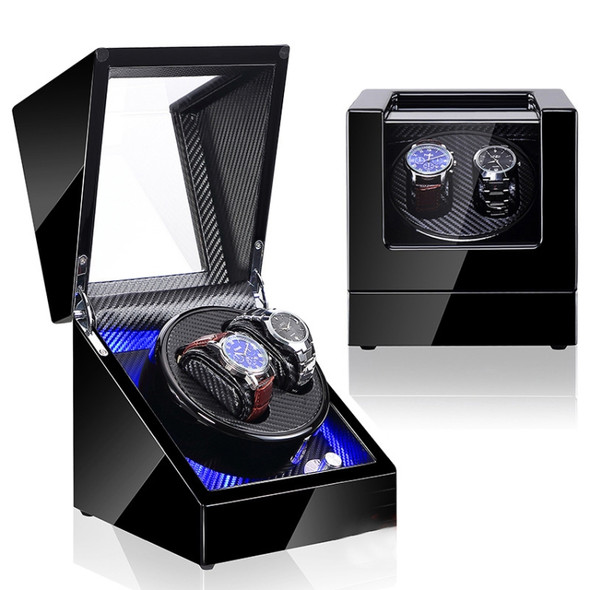 Watch Shaker Automatic Mechanical Watch Rotating Motor Winding Box, US / EU / UK Plug(Black Carbon Fiber Texture)