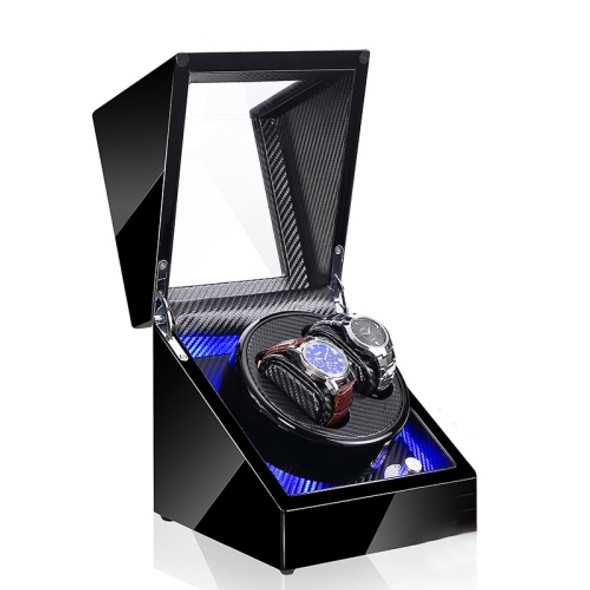 Watch Shaker Automatic Mechanical Watch Rotating Motor Winding Box, US / EU / UK Plug(Black Carbon Fiber Texture)