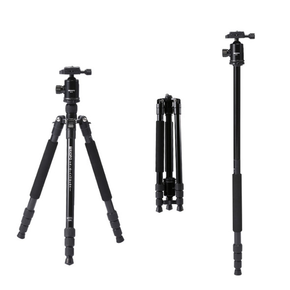 TRIOPO M2508 Multifunction Adjustable 4-Section Portable Aluminum Alloy Tripod Monopod with D-2A Ball Head for SLR Camera